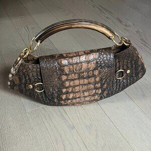 Donini Embellished Brown Leather Bag